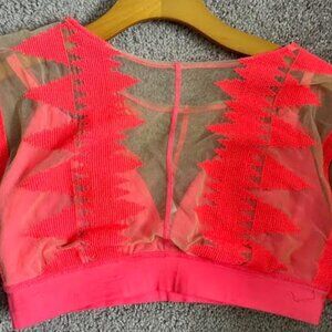 Free People Hot Pink Yoga Crop Top